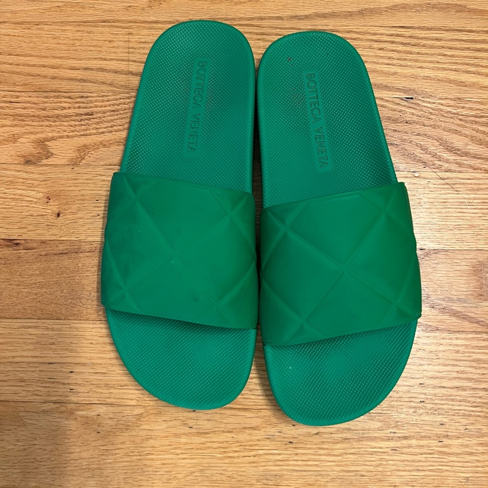 Bottega Veneta Emerald Green Slides